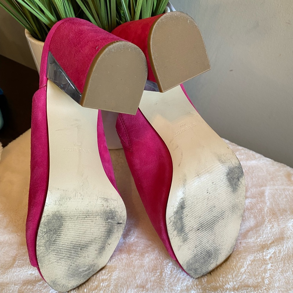 Nine West Fuchsia Suede Mules - Picture 6 of 9